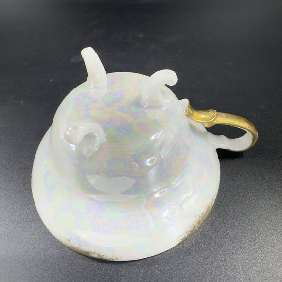 Royal Sealy Porcelain Teacup And Saucer Set Cup Textured Floral Pattern Vintage - Picture 14 of 14